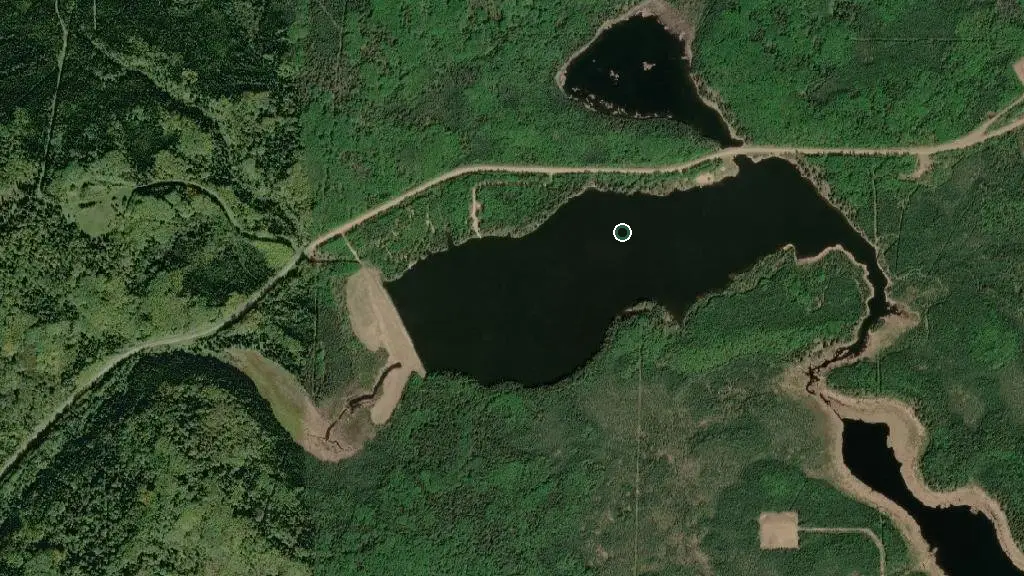 Aerial view of Stoney Lake Provincial Recreation Area and surroundings
