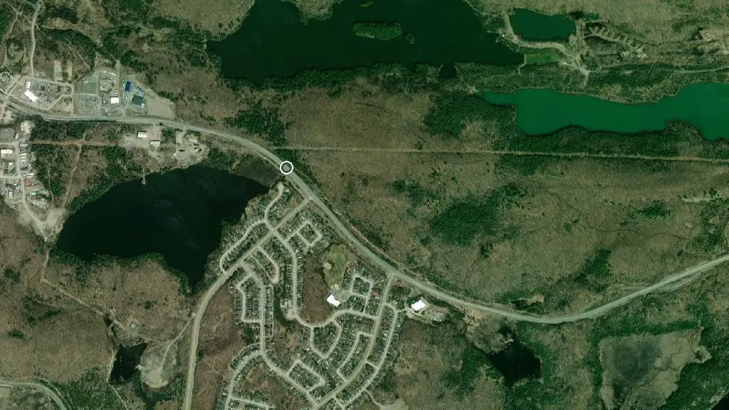 Aerial view of Westview Trailer Park and surroundings