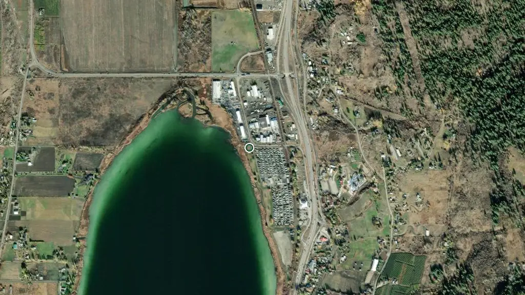 Aerial view of Swan Lake RV Resort and surroundings