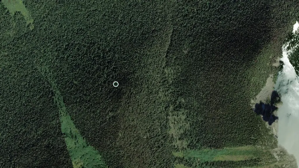 Aerial view of Bowron Lake Provincial Park and surroundings