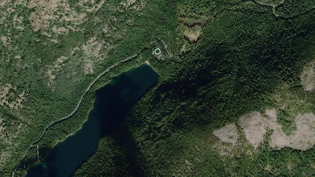 Aerial view of Jewel Lake Provincial Campground and surroundings