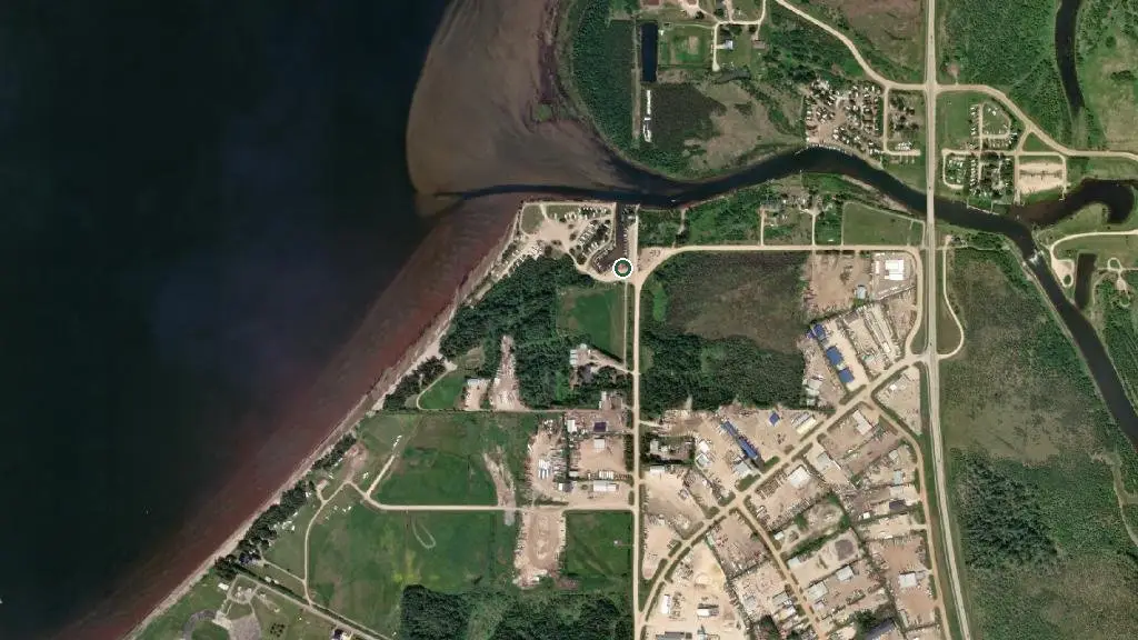 Aerial view of Lakeview Campground & Marina and surroundings