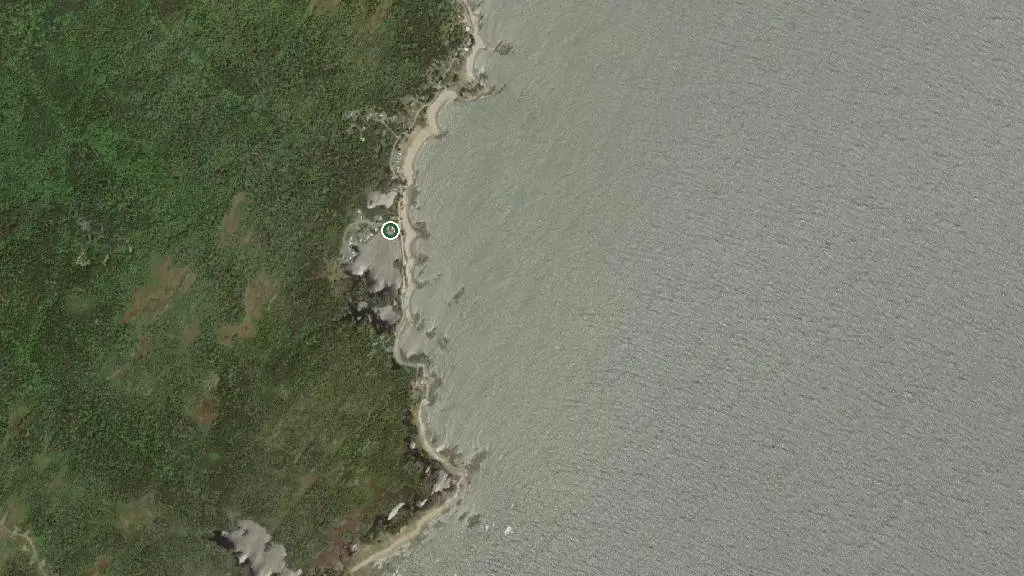 Aerial view of Green Bay RV Park and surroundings