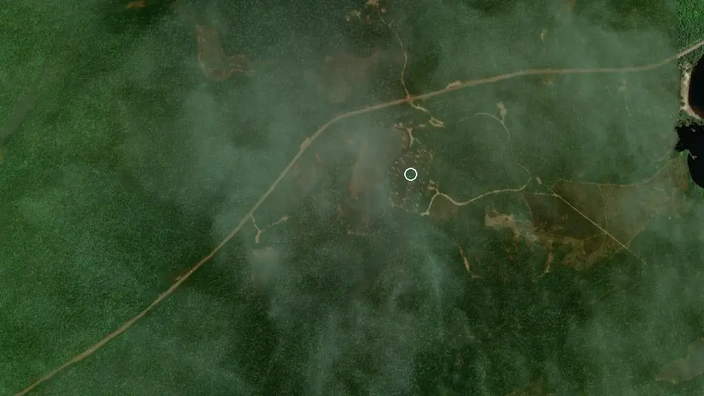 Aerial view of Algonquin - Mew Lake Campground and surroundings