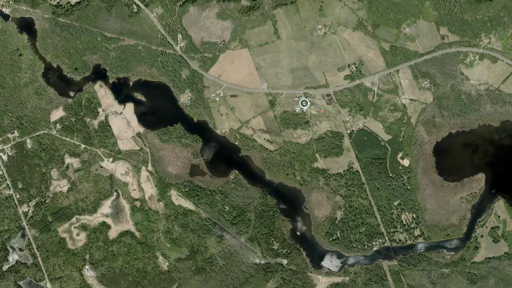 Aerial view of New Frontiers Retreat and surroundings