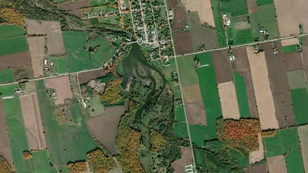 Aerial view of River Place Campground Ltd. and surroundings