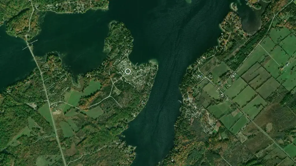 Aerial view of Rideau Mac Resort and surroundings