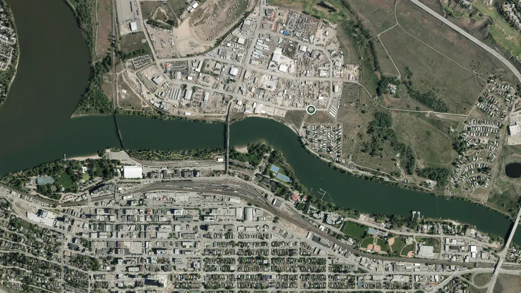 Aerial view of Silver Sage Campground and surroundings