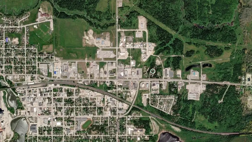 Aerial view of Northwestern Tent and Trailer Park and surroundings