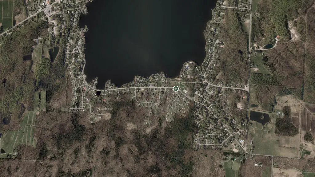 Aerial view of Camping de la Fondation Roger Talbot and surroundings