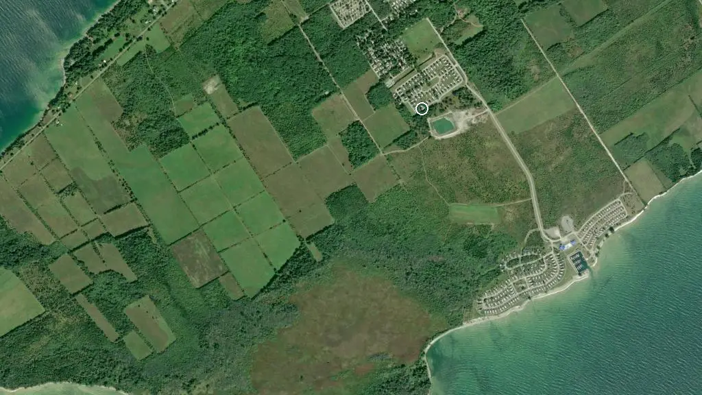 Aerial view of Quinte’s Isle Campark and surroundings