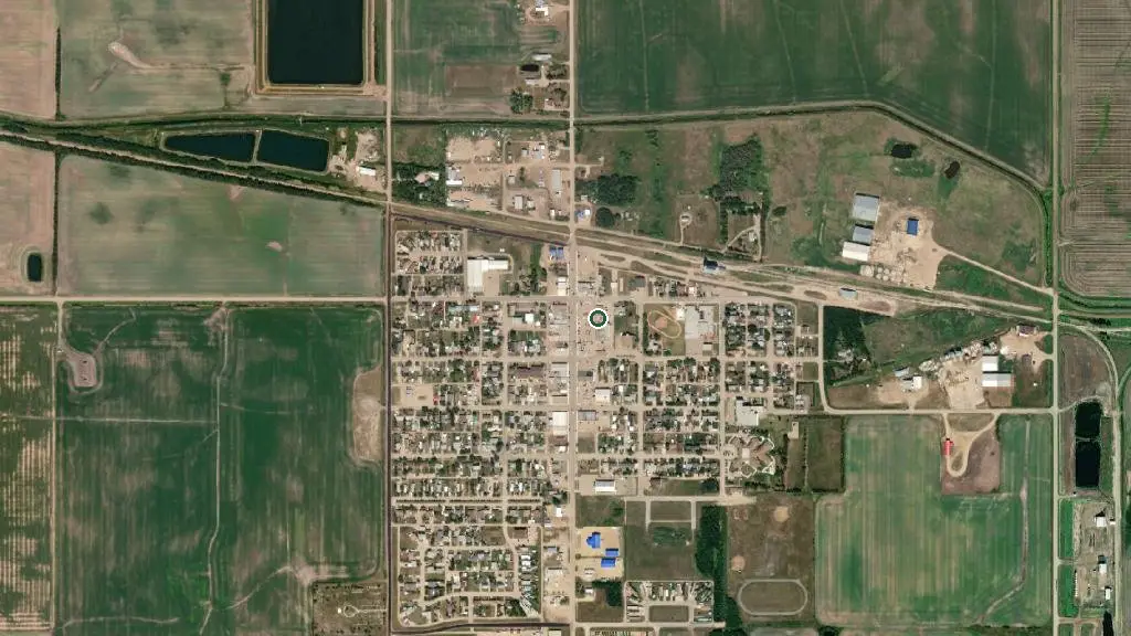 Aerial view of Falher Municipal Campground and surroundings