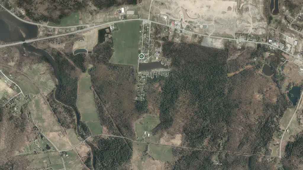 Aerial view of Camping Vallée Bleue Resort and surroundings