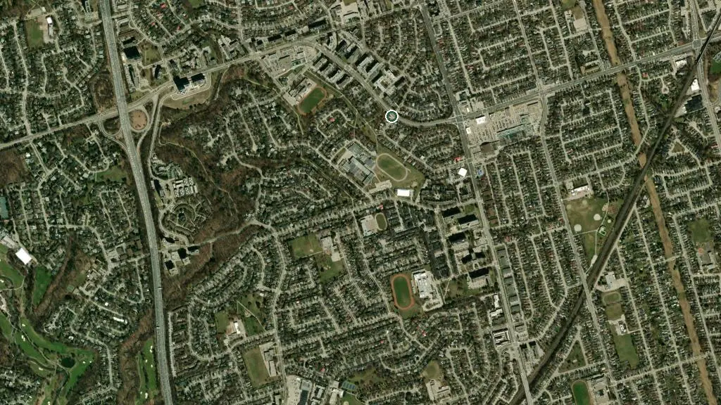 Aerial view of Sandbay Family Camgpround and surroundings