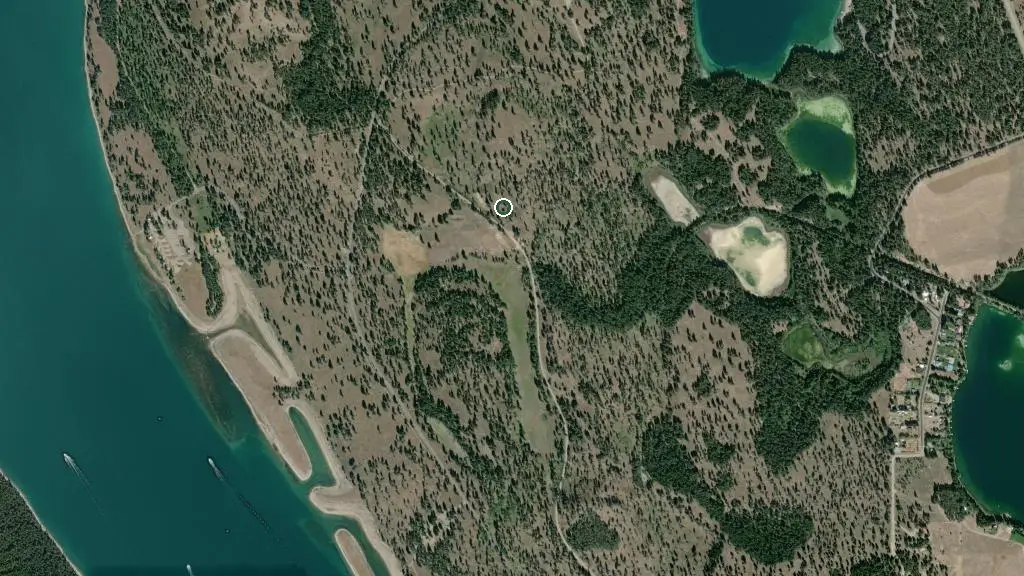 Aerial view of Kikomun Creek Provincial Park and surroundings