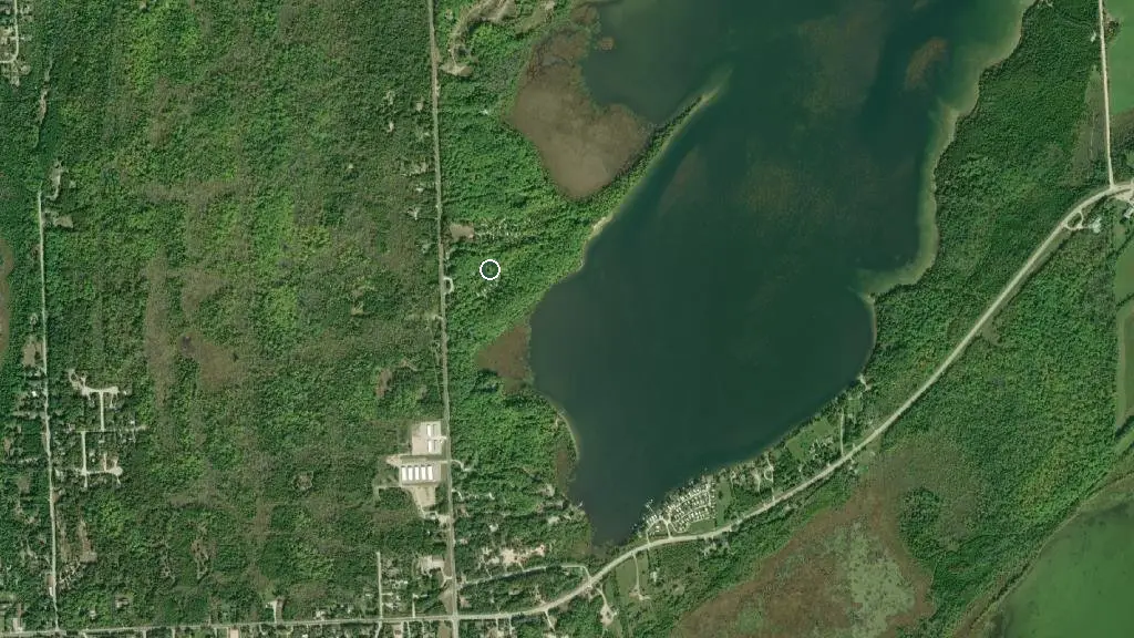 Aerial view of Trillium Woods Campground and surroundings