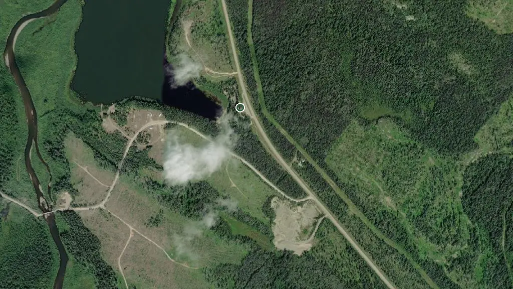 Aerial view of Whiskers Bay Resort and surroundings