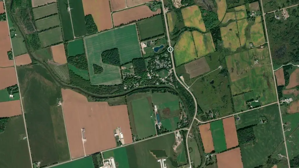 Aerial view of Summer Place Trailer Resort and surroundings