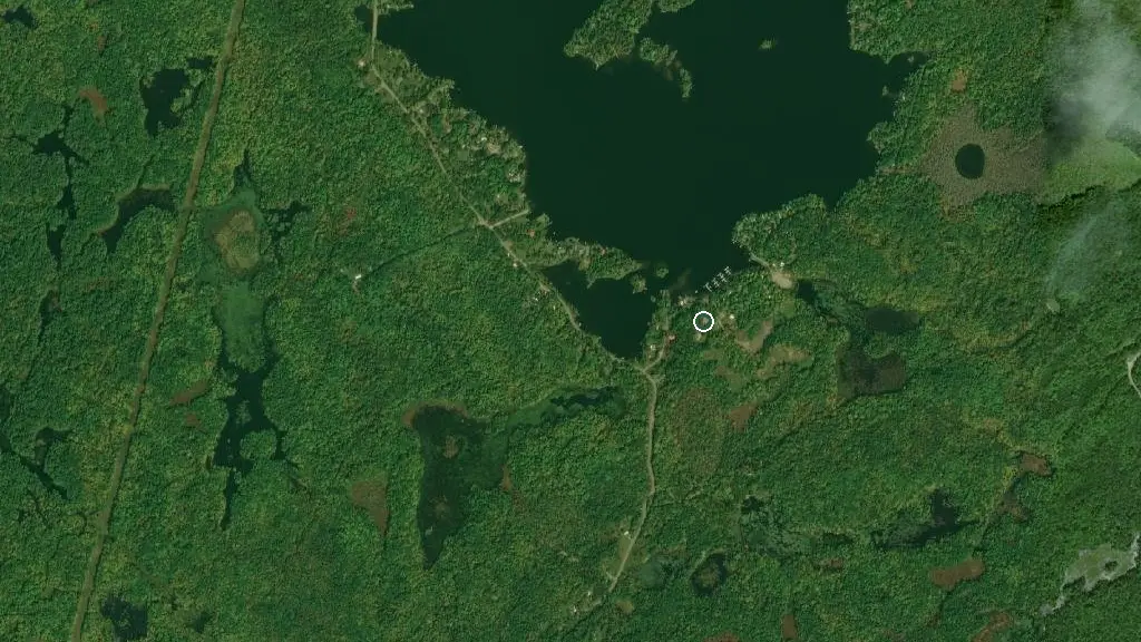 Aerial view of Woodcrest Resort Park and surroundings
