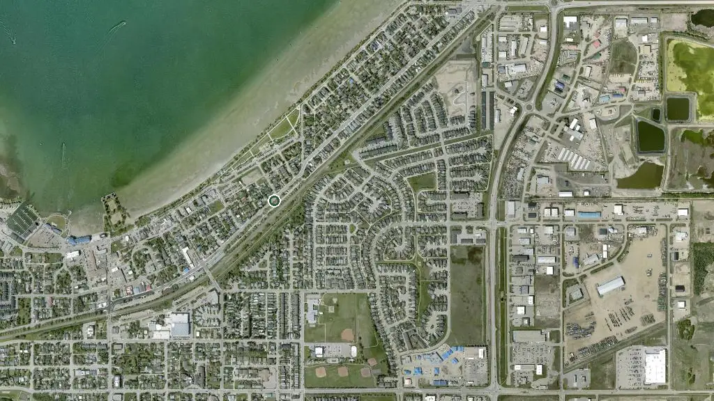 Aerial view of Sylvan Lake RV Park and surroundings