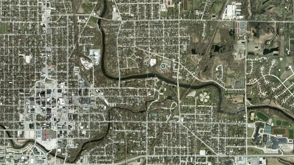 Aerial view of MacNider Campgrounds and surroundings