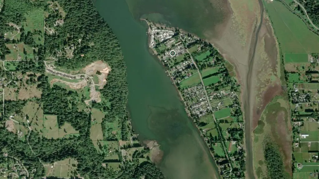 Aerial view of Greenacres Mobile Home Park and surroundings