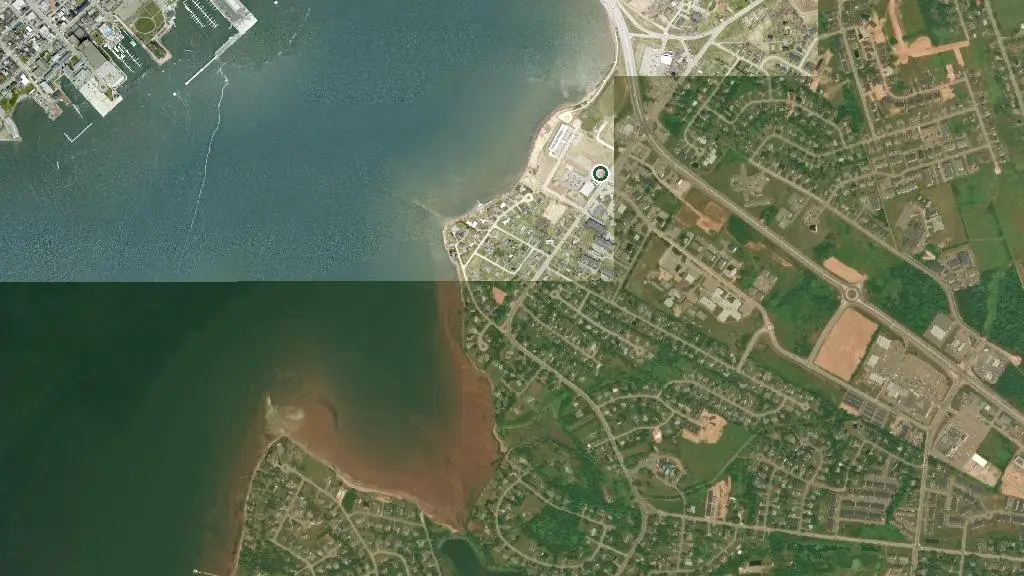 Aerial view of Southport Trailer Park and surroundings