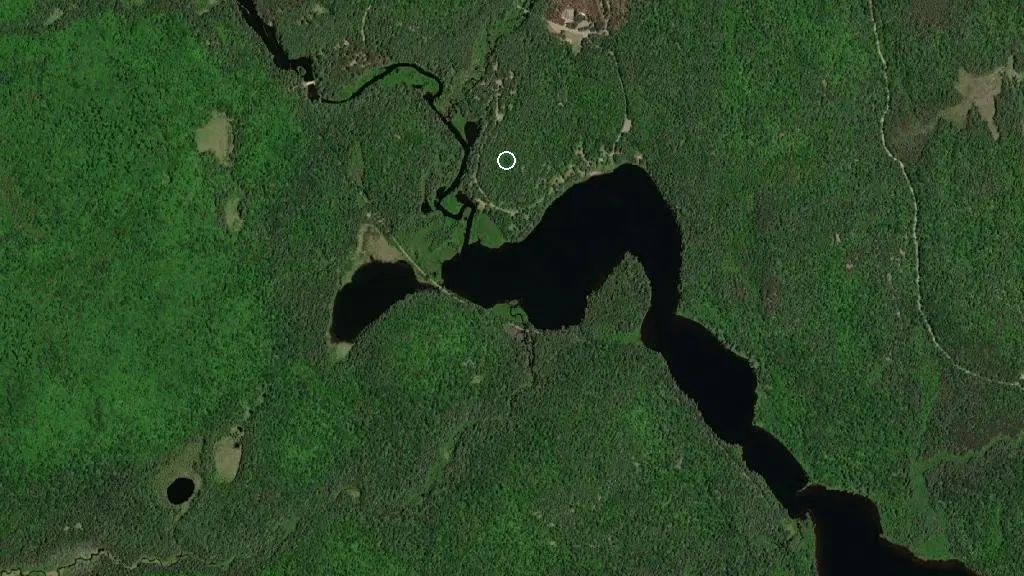 Aerial view of Whitefish Lake Group Campground and surroundings