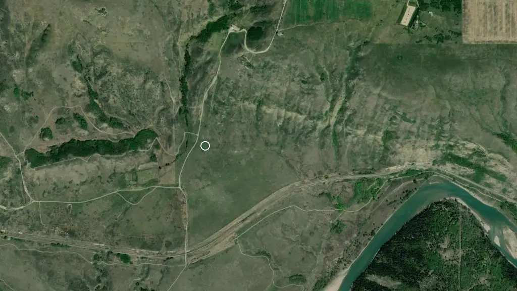 Aerial view of Glenbow Ranch Provincial Park and surroundings