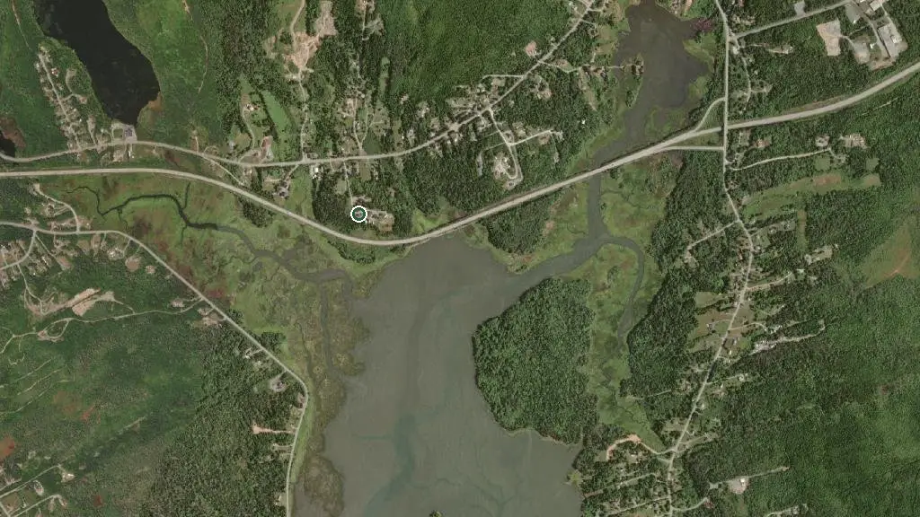 Aerial view of Sunset Inlet Campground and surroundings