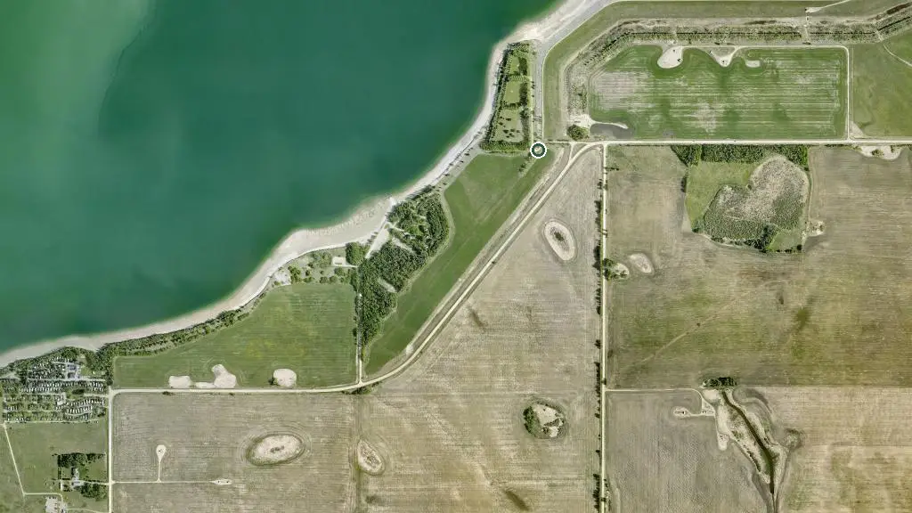 Aerial view of Gleniffer Lake Reservoir Group Camping and surroundings