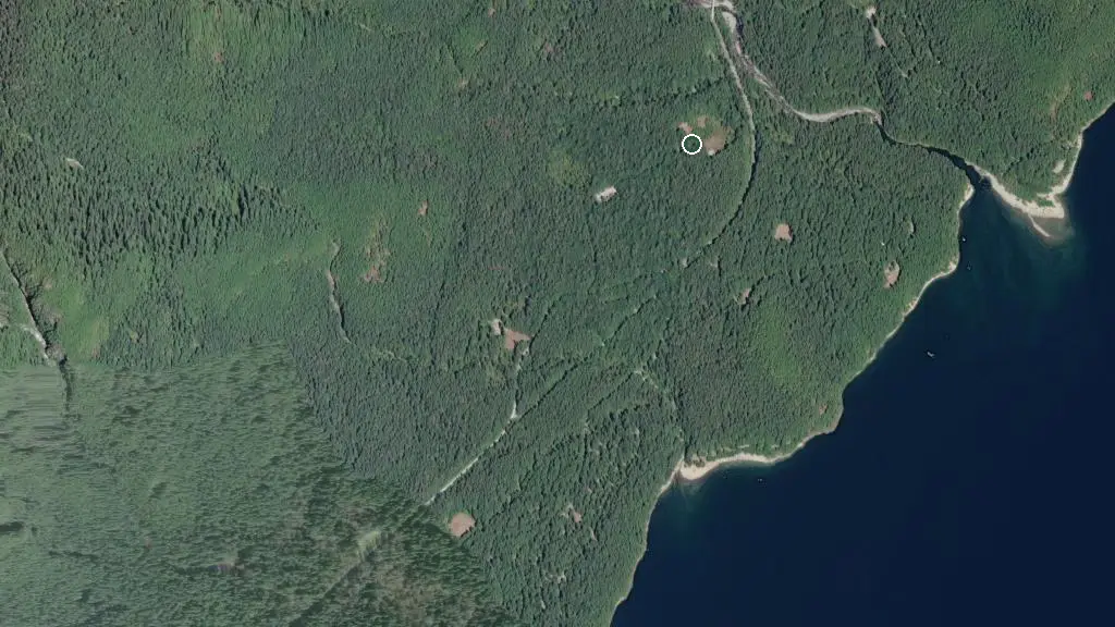 Aerial view of Golden Ears Groupsite and surroundings