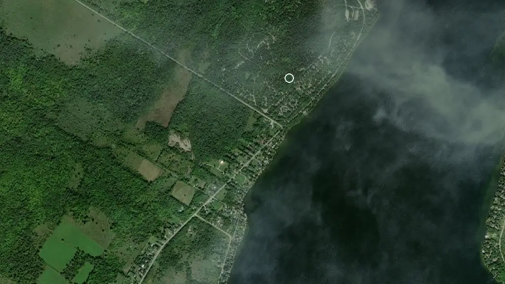 Aerial view of Balsam Lake Park - Fir Campground and surroundings