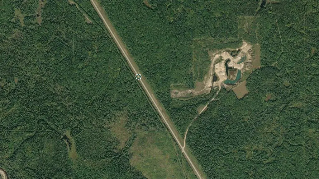 Aerial view of Trapper Lea's Prov Rec Area and surroundings