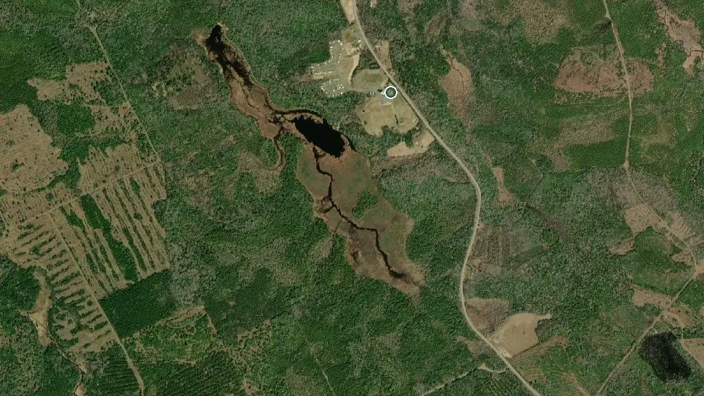 Aerial view of Shenanigans Campground and surroundings