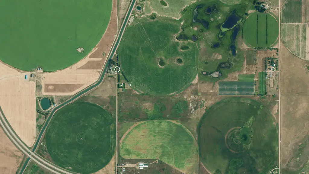 Aerial view of Poplar Grove Campground and surroundings