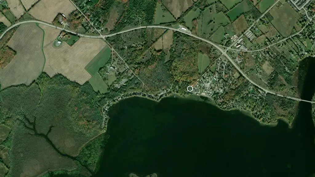 Aerial view of Mississippi Lake Seasonal Resort – Killam Seasonal Resorts and surroundings
