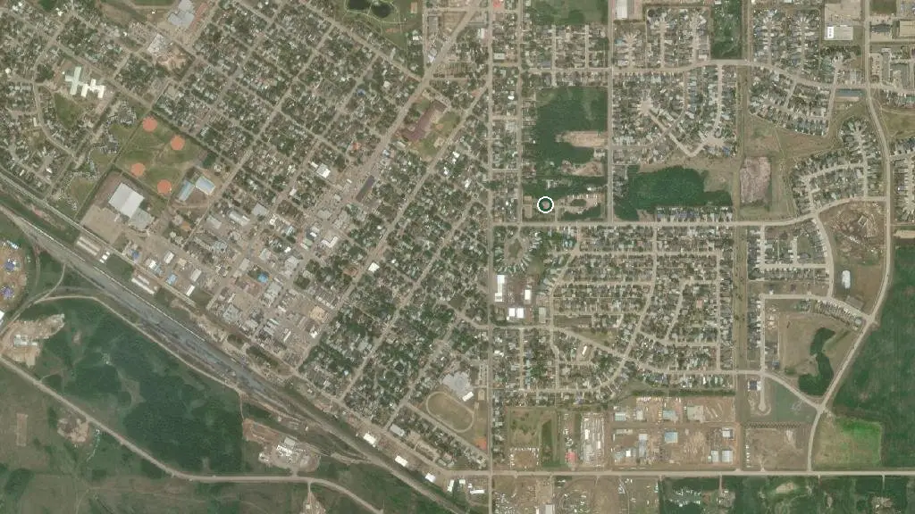 Aerial view of Dr. Middlemass Campground and surroundings