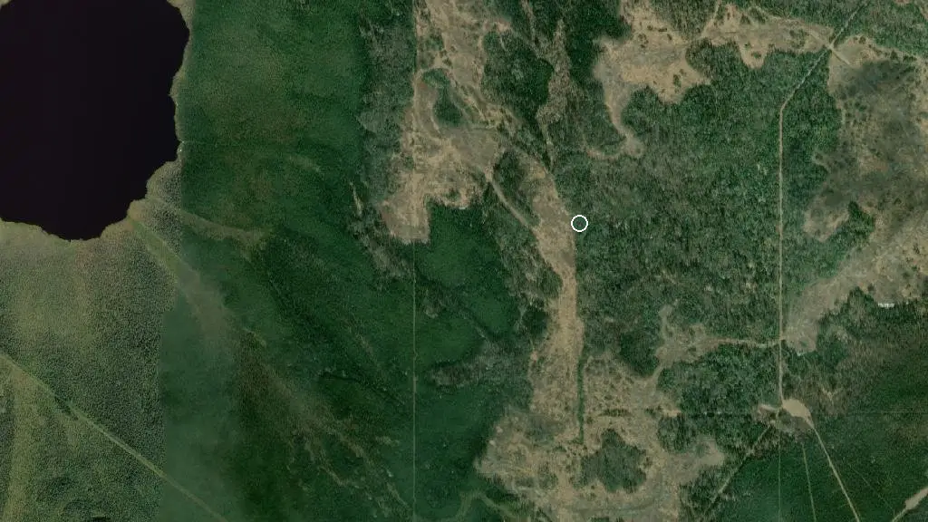 Aerial view of Calling Lake Prov Park and surroundings