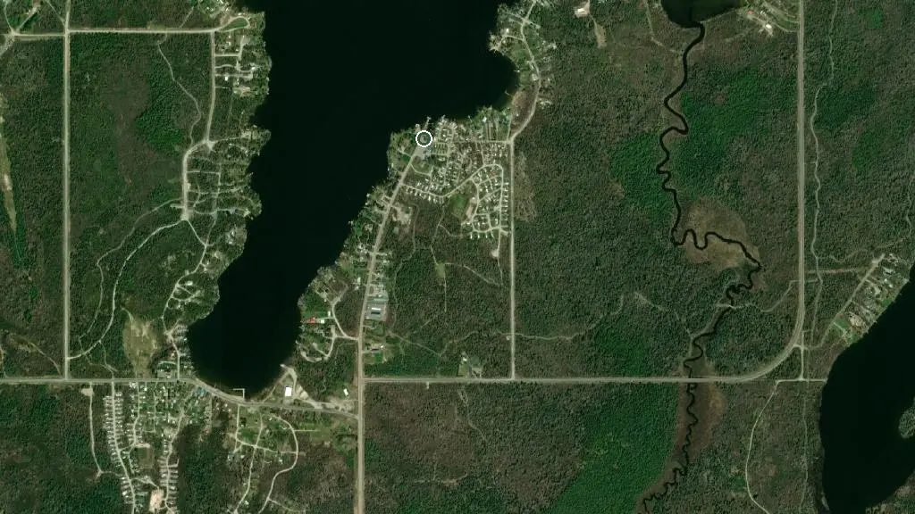 Aerial view of Remi Lake Campground Inc and surroundings