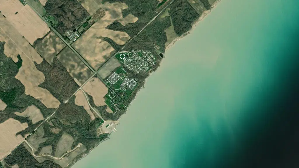 Aerial view of The Lakewood RV Resort and surroundings