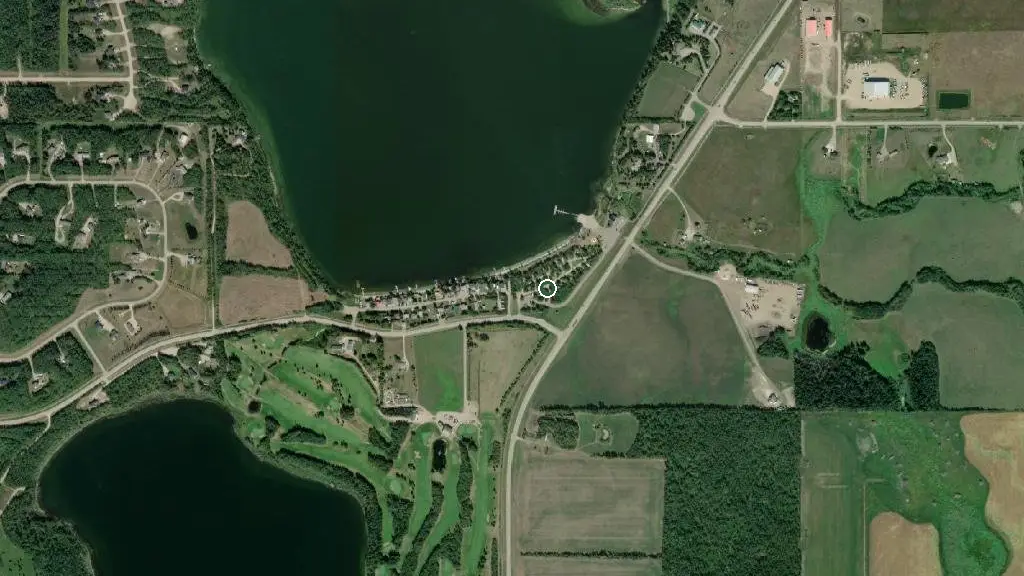 Aerial view of Vezeau Beach M.D. Park and surroundings