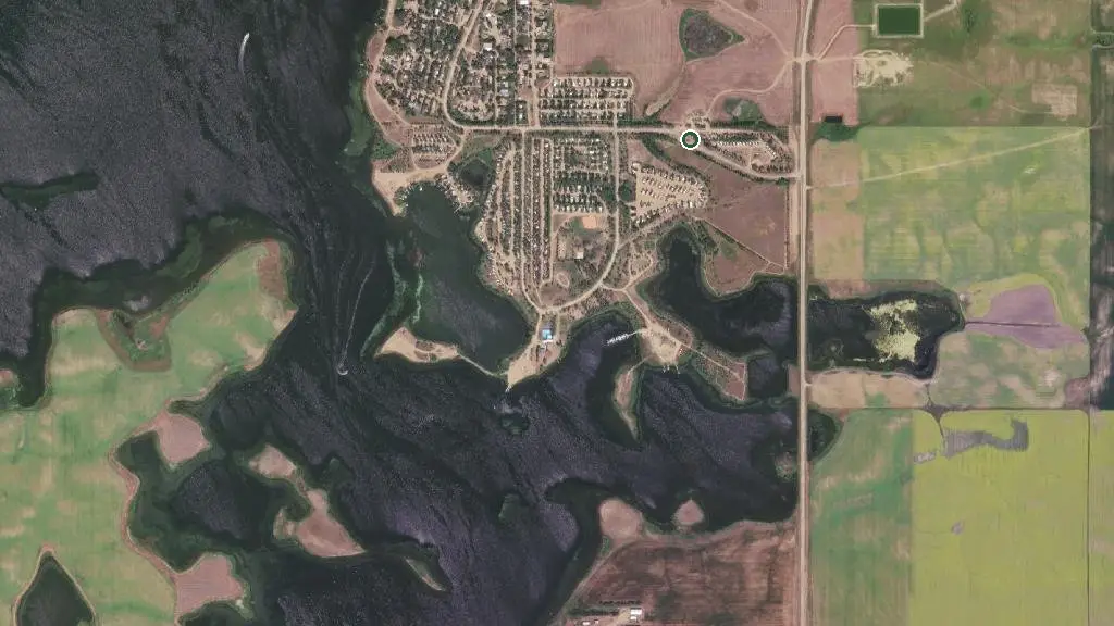 Aerial view of Thomson Lake Regional Park and surroundings