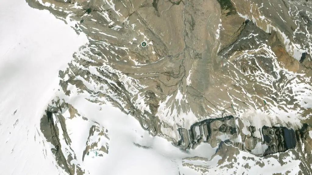 Aerial view of Bow Hut and surroundings
