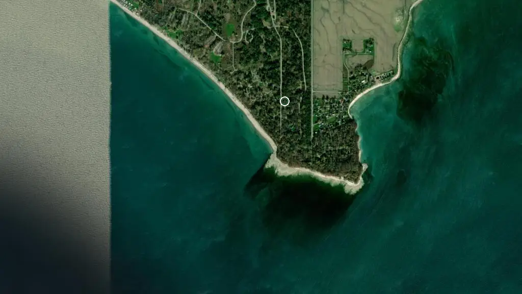 Aerial view of Rock Point - Niece Campground and surroundings
