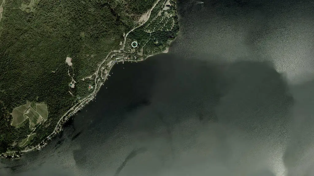 Aerial view of Bastion Mountain Campground and surroundings