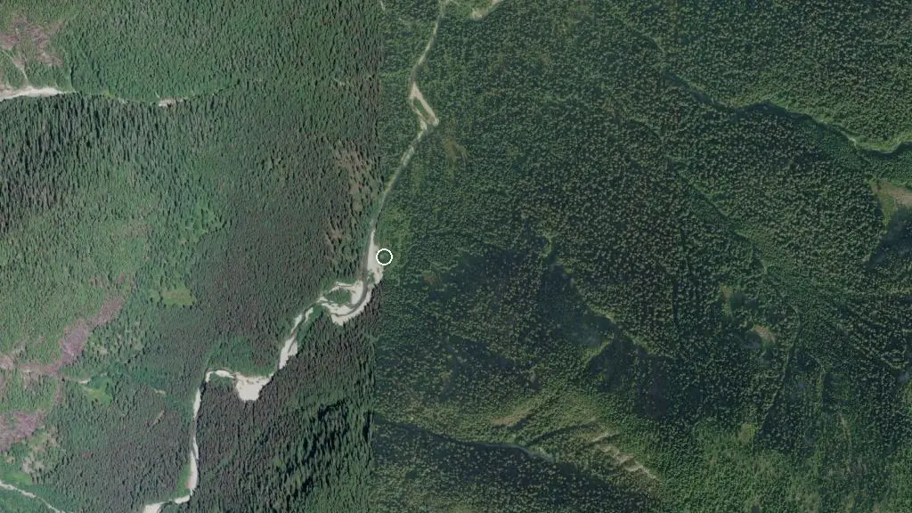Aerial view of Halfmoon Beach Campground and surroundings