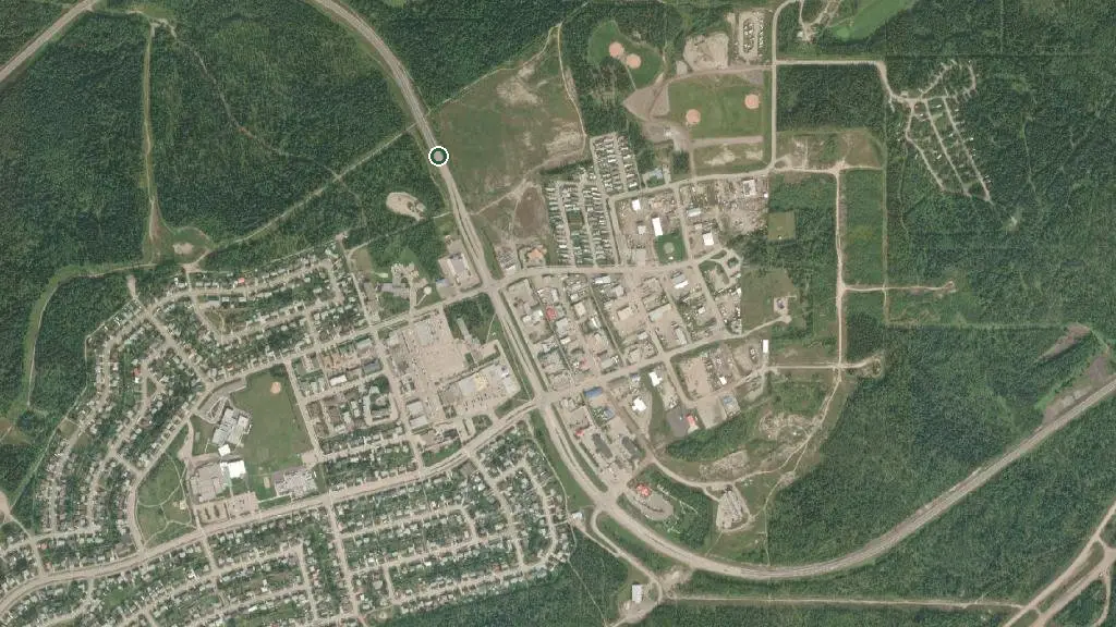 Aerial view of Pierre Grey's Lake Prov Rec Area and surroundings