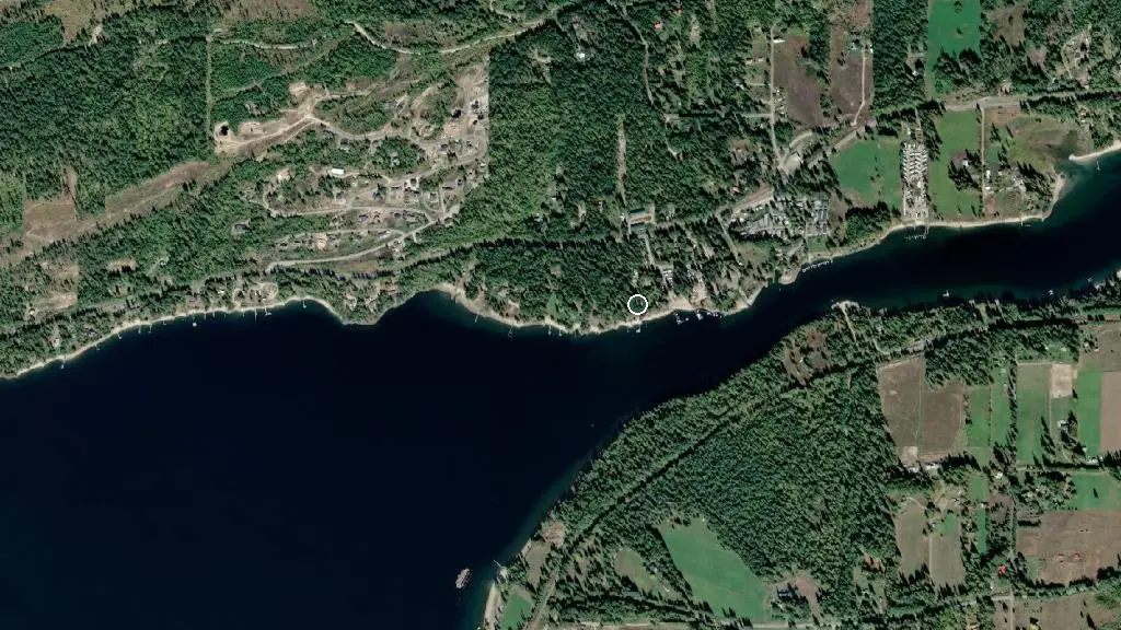 Aerial view of The Watershed Campground and surroundings