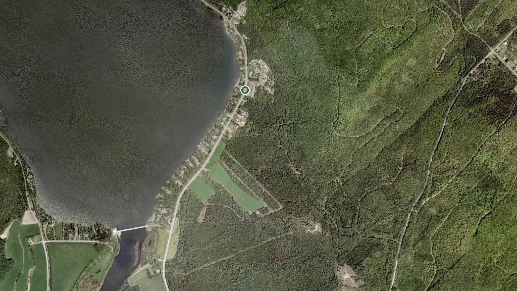 Aerial view of Camping Plage Municipale Dégelis and surroundings